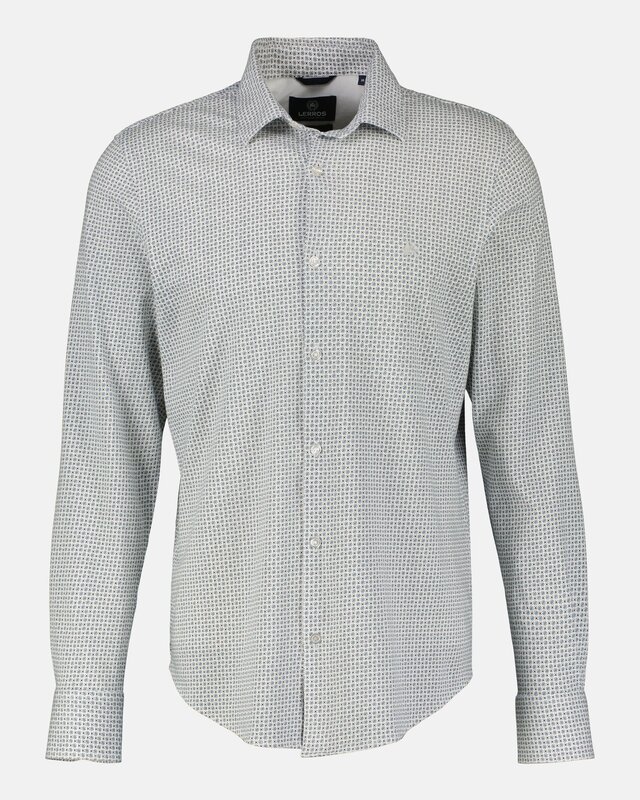 Lerros Jersey Langarm AOP Mini Print Hemd - White
