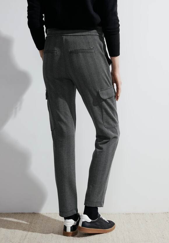 Cecil Casual Fit Cargo Pants Tracey - Black