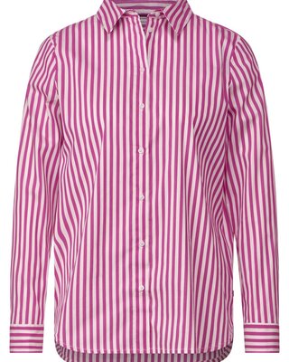 Street One Seersucker Streifen Bluse - - Bright Pink Cotton Blues Cozy 