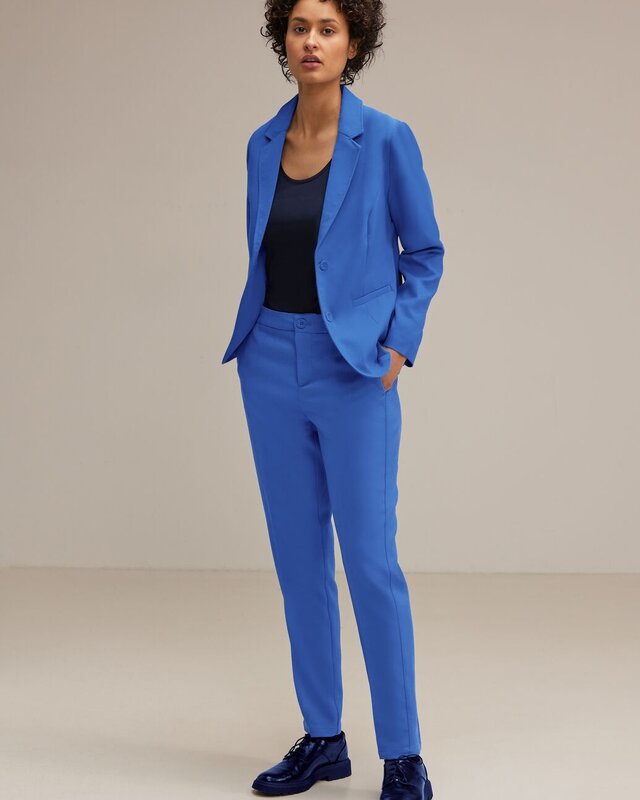 Street One Loose Fit Broek van Keperstof - Fresh Intense Gentle Blue