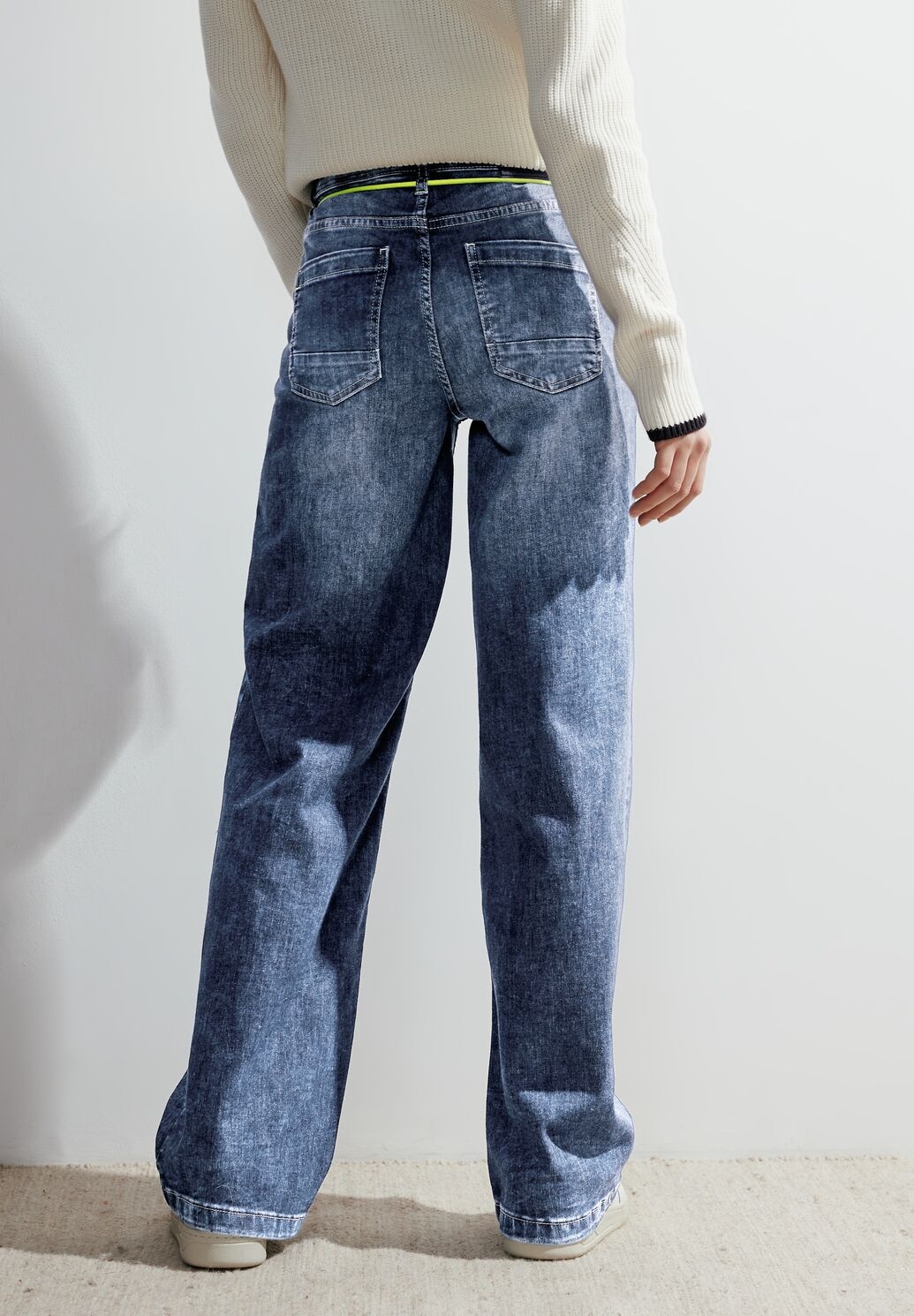 Cecil Loose Fit Culotte Jeans Neele - Mid Blue Wash
