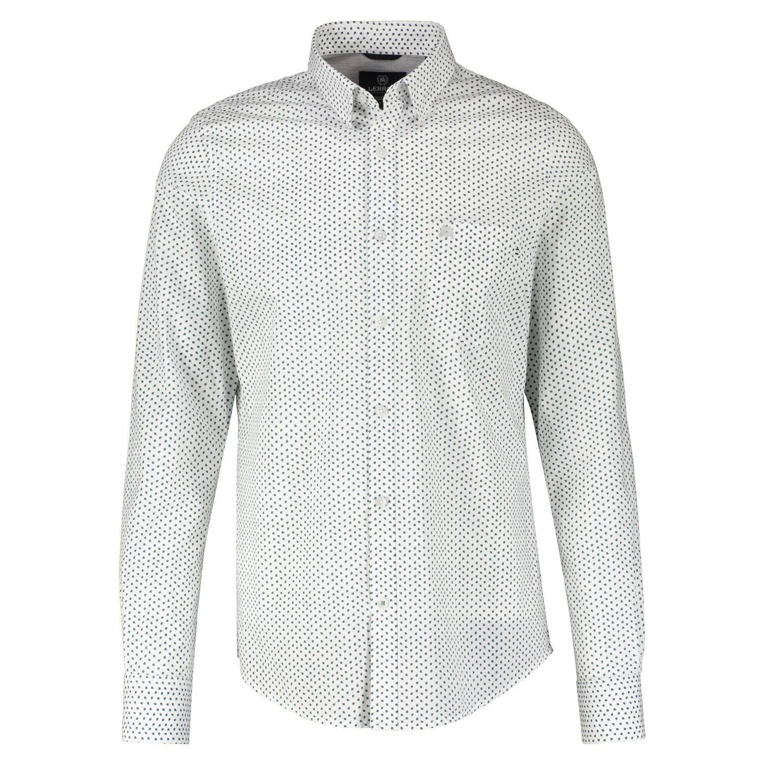Lerros Poplin Overhemd met Print - White