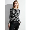 Blouse with Allover Print - Black