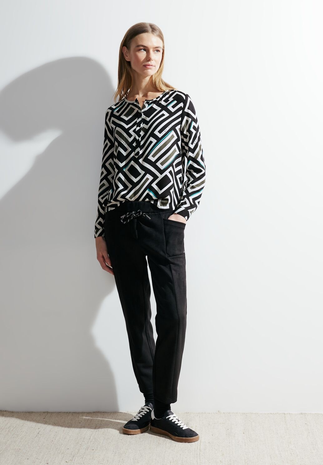 Cecil Bluse mit Allover Print - Black