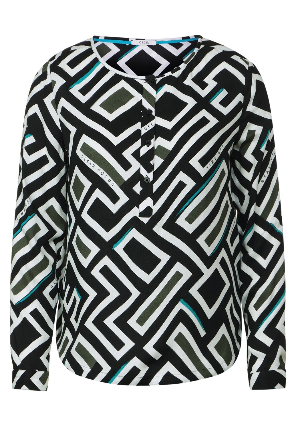 Cecil Blouse with Allover Print - Black