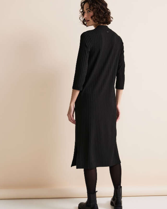 Street One Gebreide Jurk Black Zwart Cotton Blues