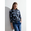 Shirt with Volume Collar - Casual Blue Melange