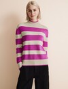 Street One Striped Jumper - Purple Cozy Pink