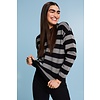 Jacquard Jumper with Stripes - Black