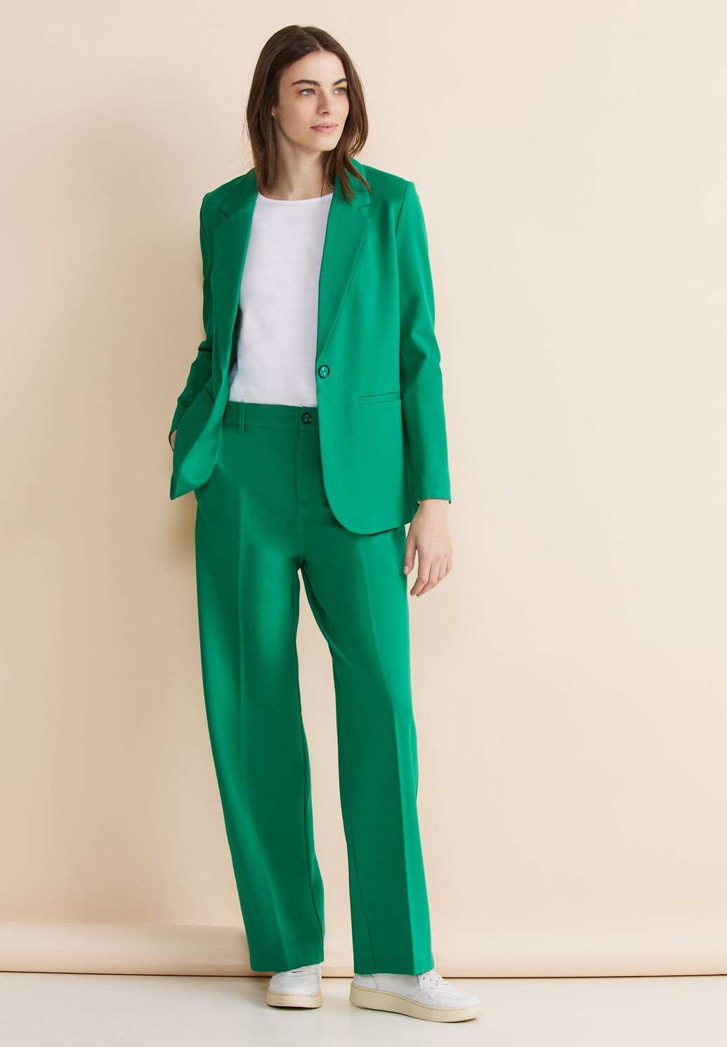 Street One Casual Fit Pants Fresh Spring Green Cotton Blues