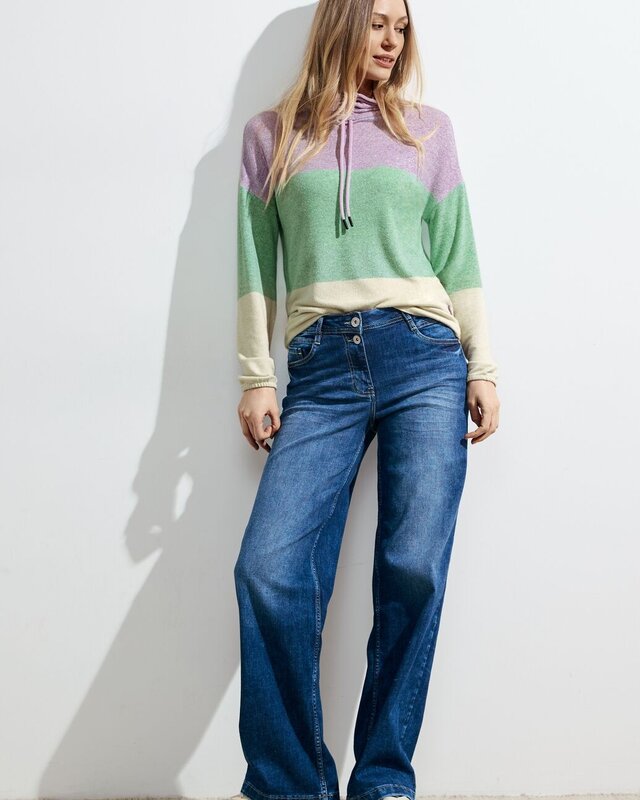 Cecil Shirt mit Blockstreifen - Celery Green Melange