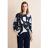 Materialmix Shirt mit Print Evi - Deep Blue