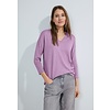 3/4 Feinstrick Pullover - Sporty Lilac Melange