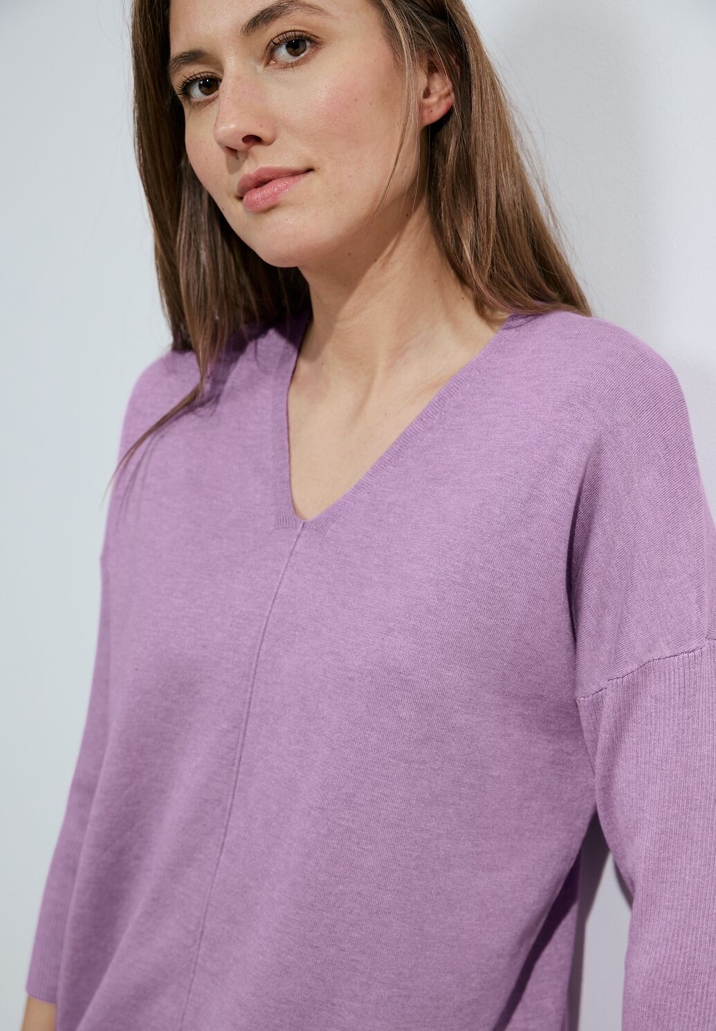Cecil Fine Knit Jumper - Sporty Lilac Melange
