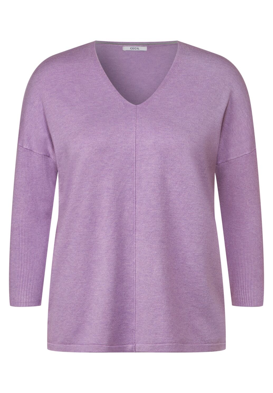 Cecil 3/4 Feinstrick Pullover - Sporty Lilac Melange