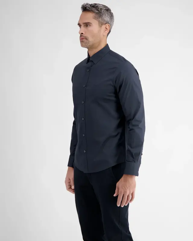 Lerros Basic Poplin Hemd - Classic Navy