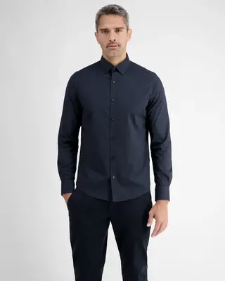 Lerros Basic Poplin Overhemd - Classic Navy