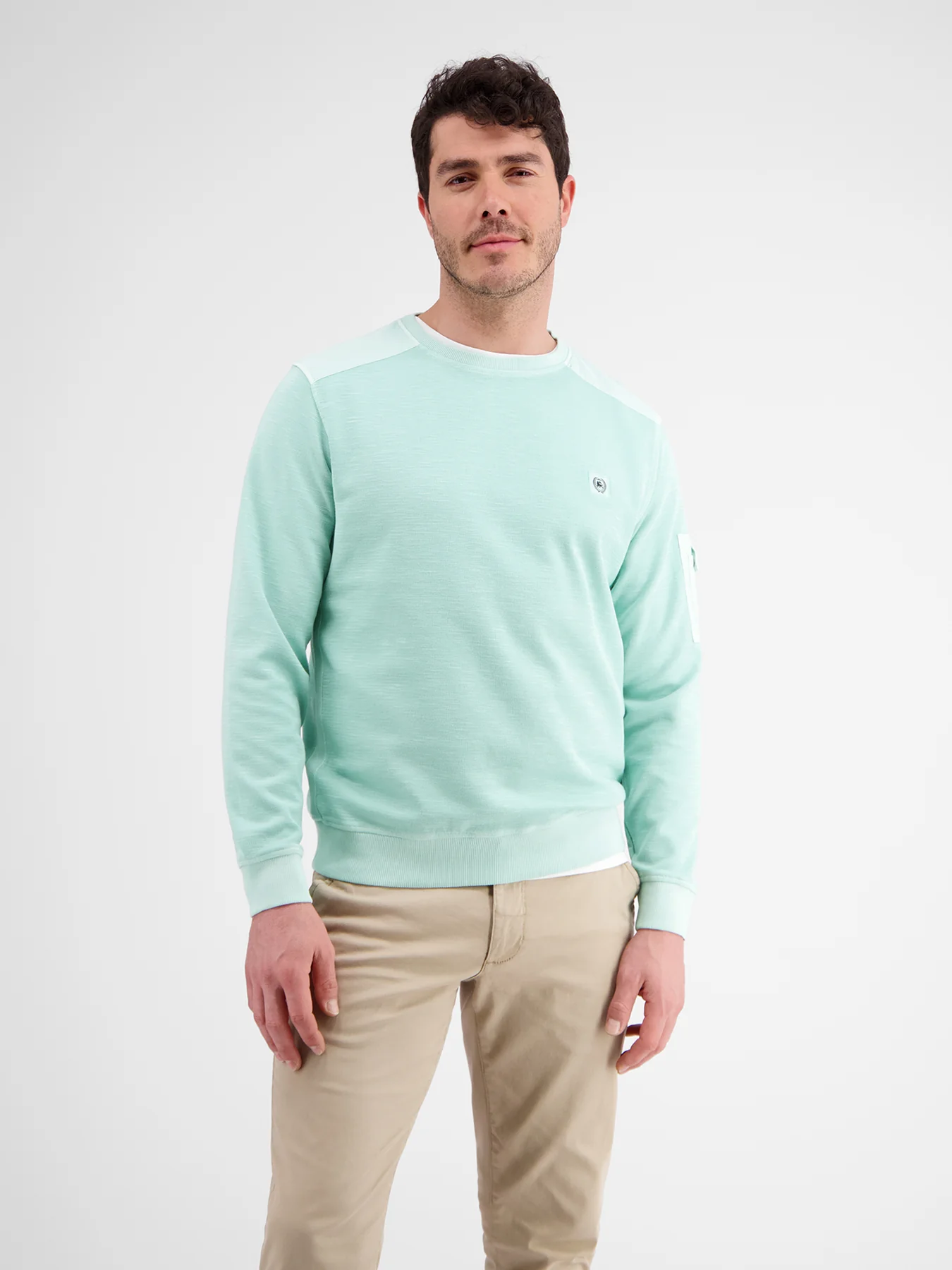 Lerros Sweatshirt Ronde Hals - Coastal Sea Blue