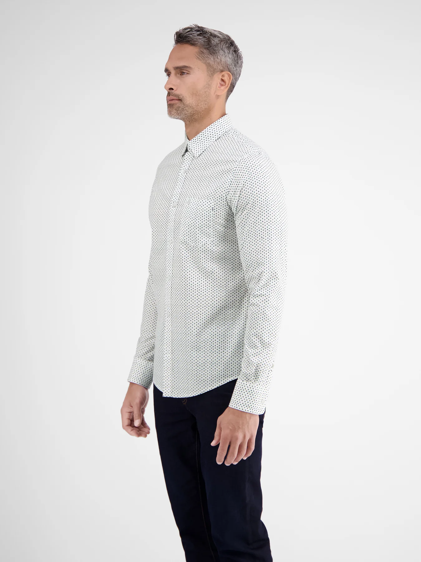 Lerros Poplin Shirt with Print - White