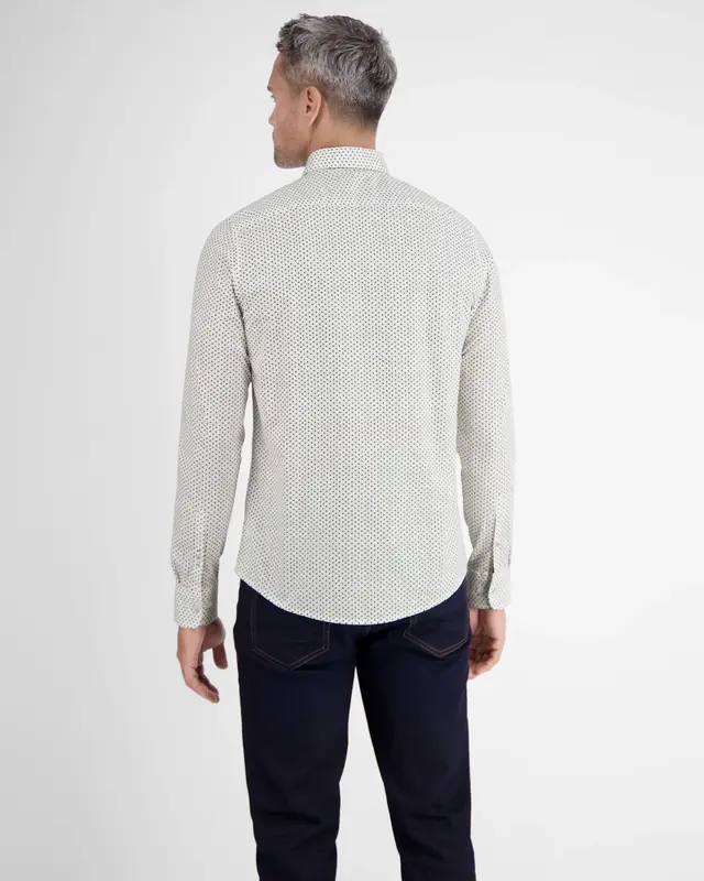 Lerros Poplin Overhemd met Print - White