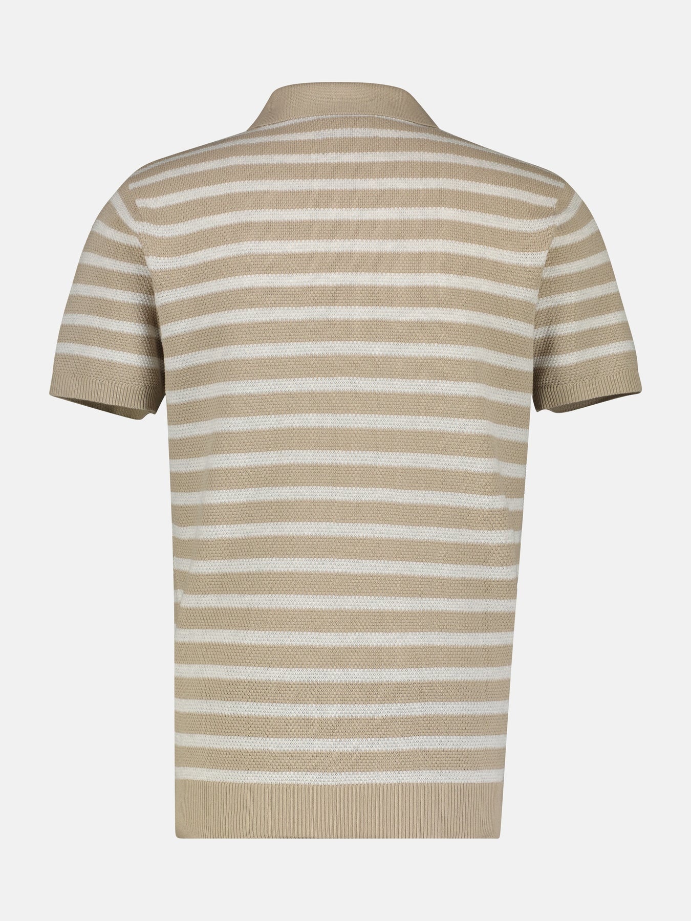 Lerros Jersey Poloshirt mit Streifen - Light Dune Beige