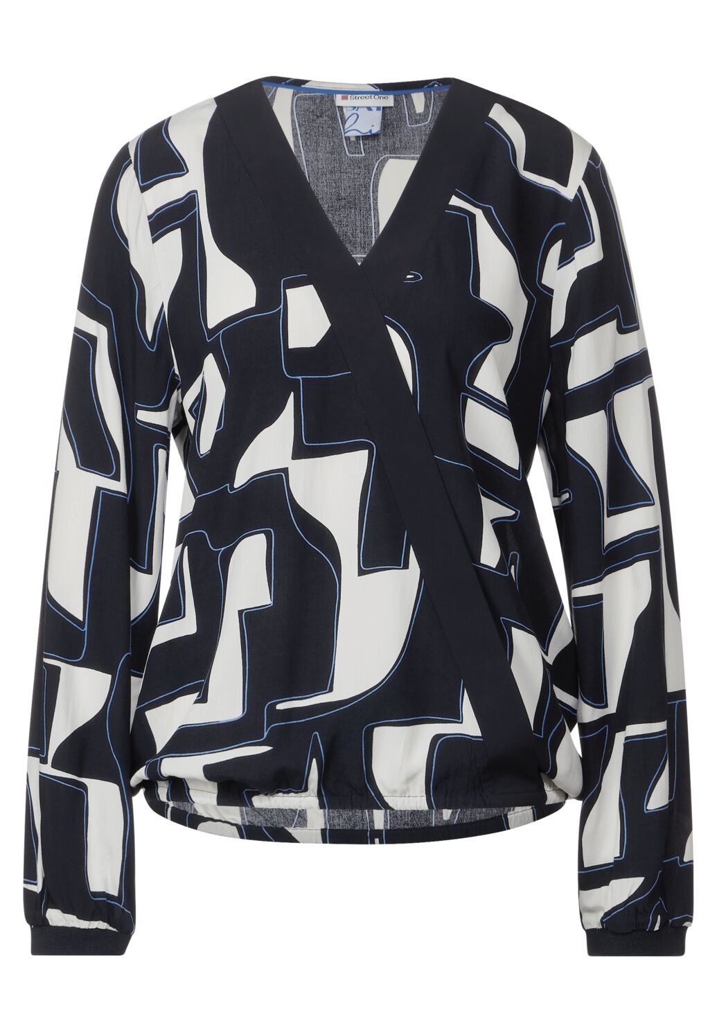 Street One Print Wickel Bluse - Deep Blue