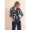Print Wrap Blouse - Deep Blue