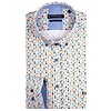 Short Sleeve Squares Print Shirt - Orange