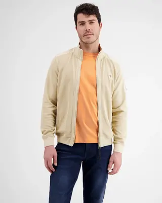 Lerros Gestructureerd Sweatvest - Light Dune Beige