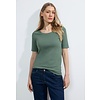 T-Shirt in Unifarbe Lena - Raw Salvia Green