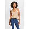 Tanktop with Round Neckline - Beige