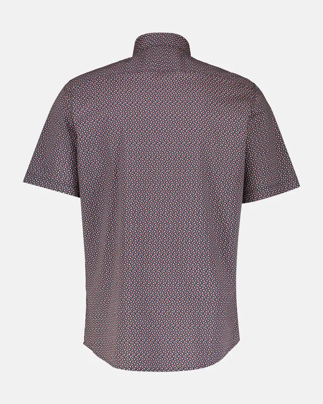 Lerros Short Sleeve Shirt with Geometric Print - Classic Navy