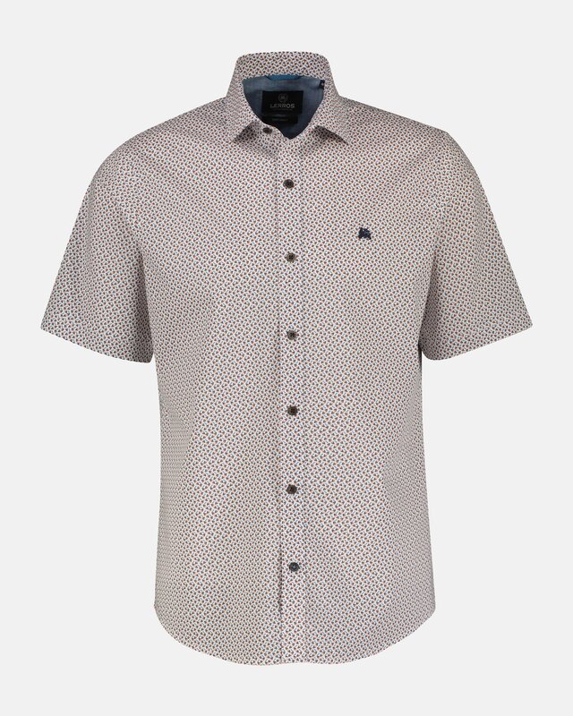 Lerros Overhemd Korte Mouw Geometrische Print - Mellow Peach