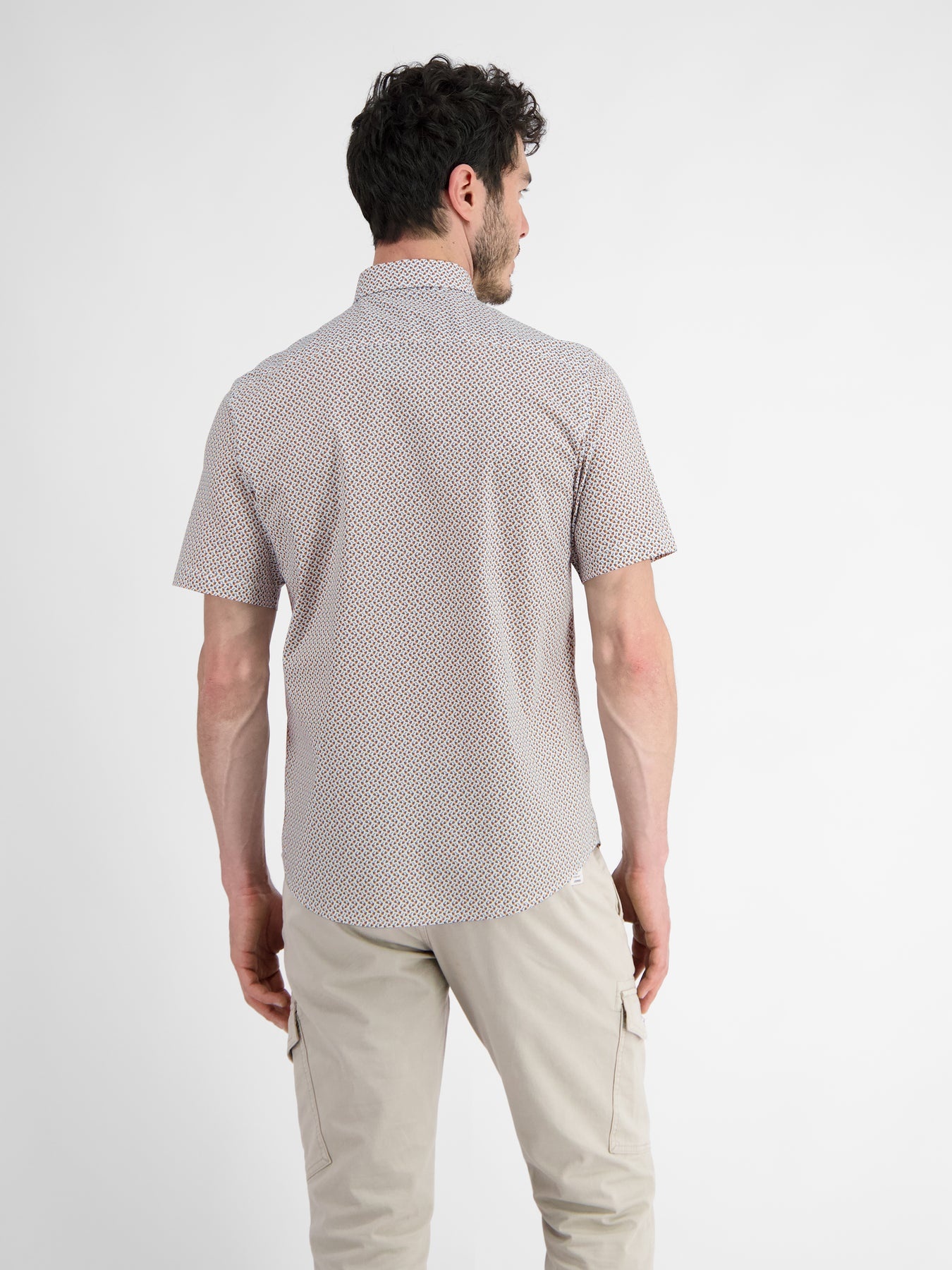 Lerros Kurzarmhemd mit Grafikmuster - Mellow Peach