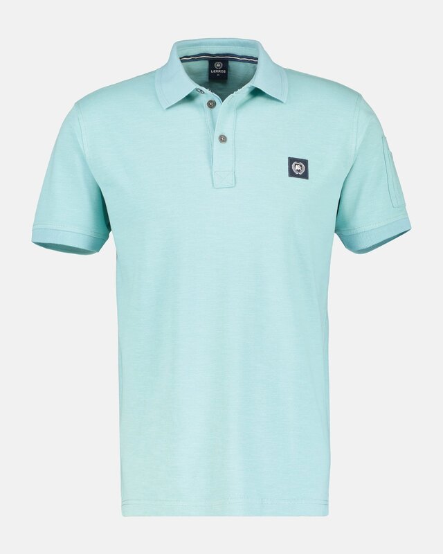 Lerros Poloshirt with Structure - Coastal Sea Blue