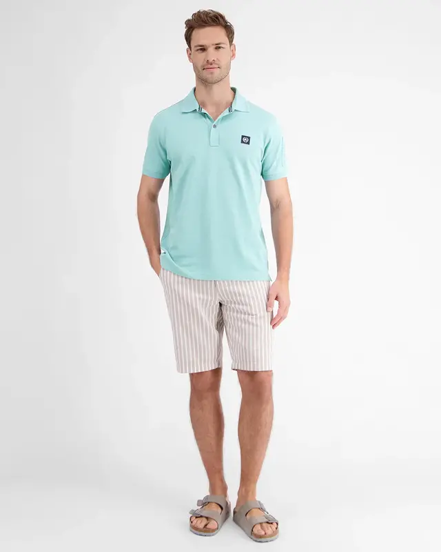Lerros Poloshirt with Structure - Coastal Sea Blue