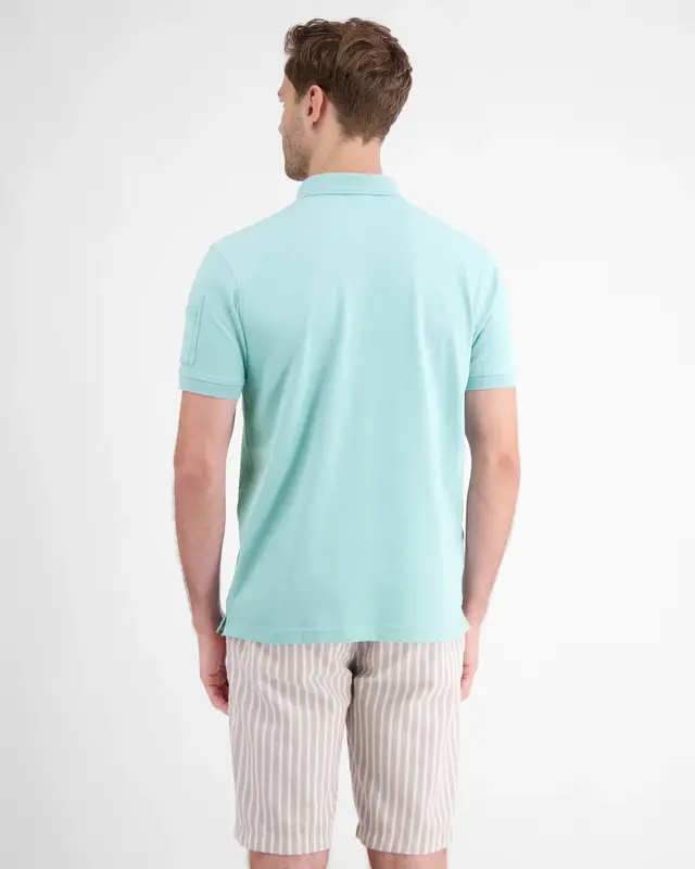Lerros Effen Gekleurd Poloshirt - Coastal Sea Blue