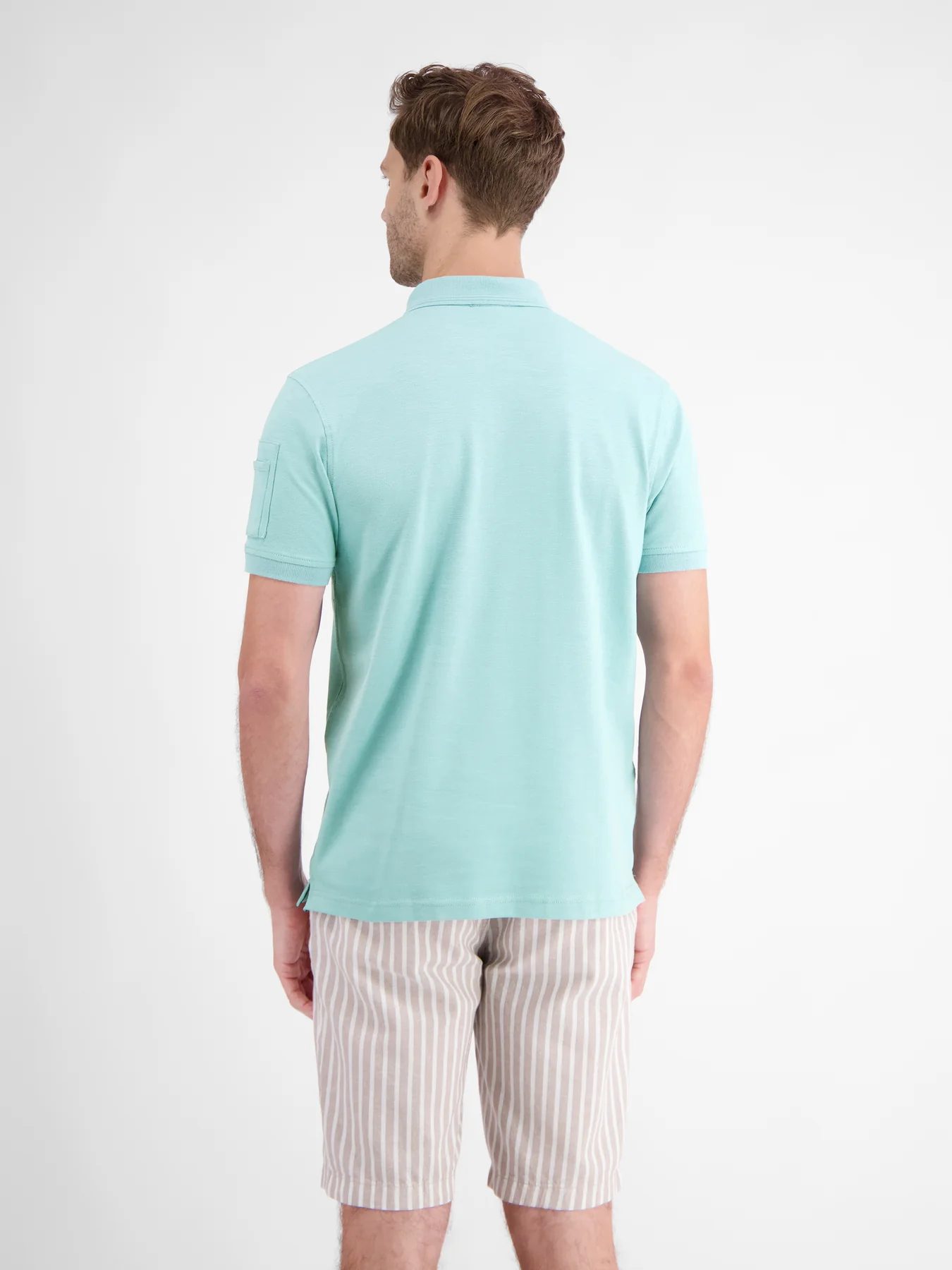 Lerros Poloshirt with Structure - Coastal Sea Blue