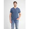 Serafino Shirt met Fijne Lijnen - Storm Blue