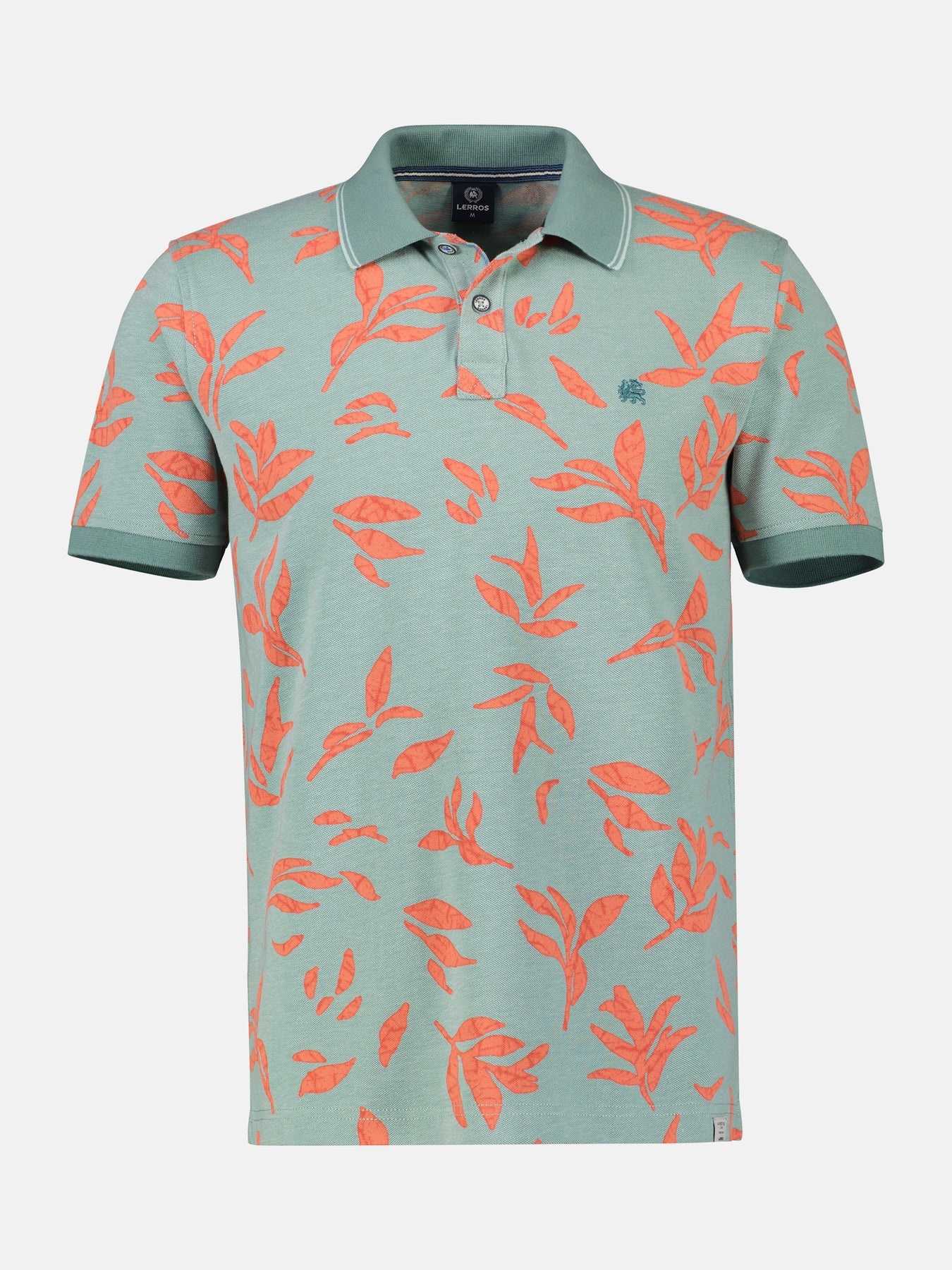 Lerros Poloshirt met Bloemenprint - Coastal Sea Blue