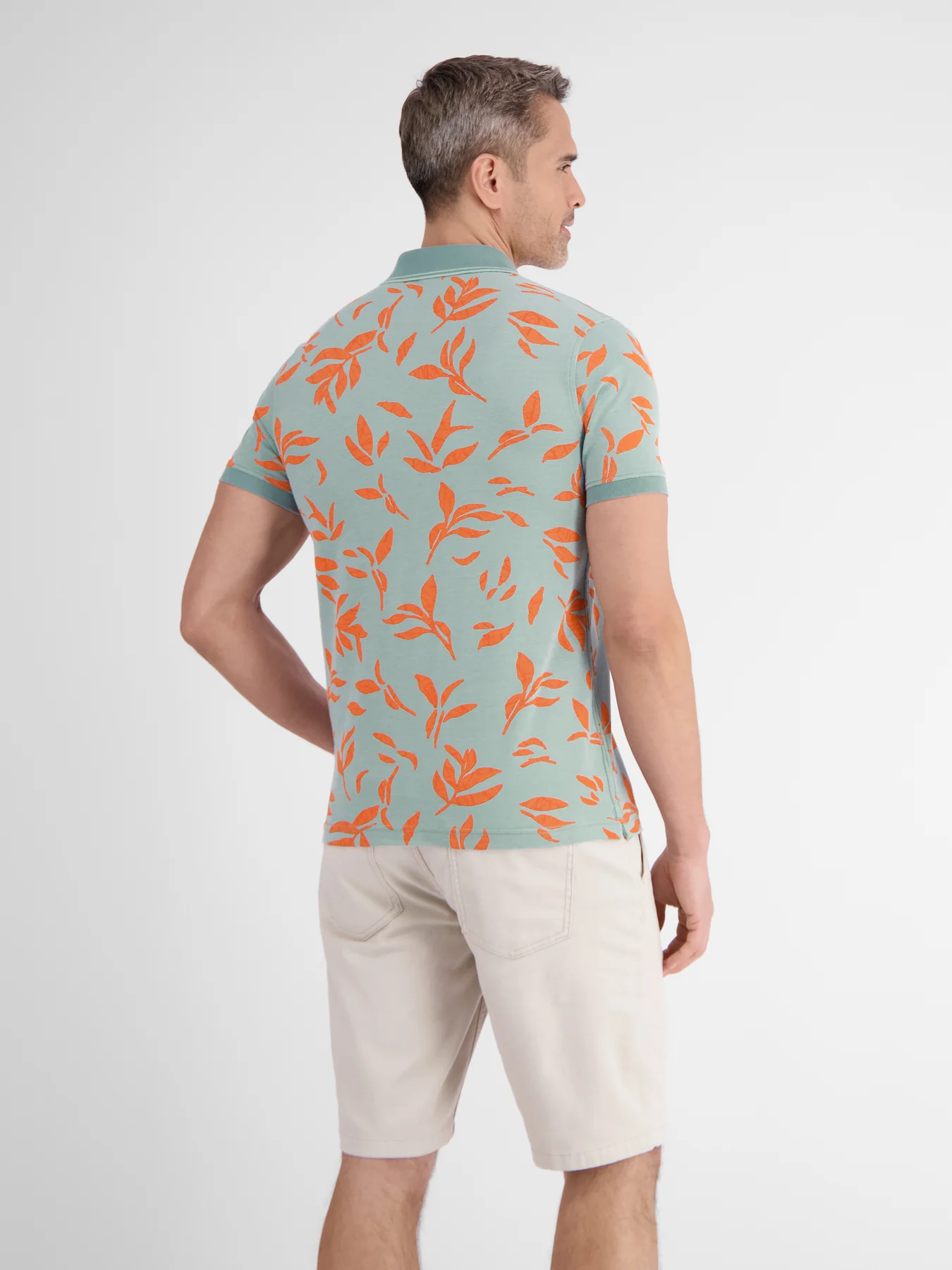 Lerros Poloshirt mit Blumenmuster - Coastal Sea Blue