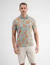 Lerros Poloshirt with Floral Print - Coastal Sea Blue