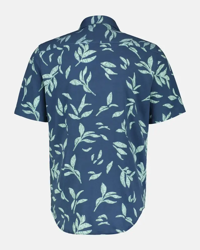 Lerros Jersey Kurzarmhemd Blumenmuster - Storm Blue