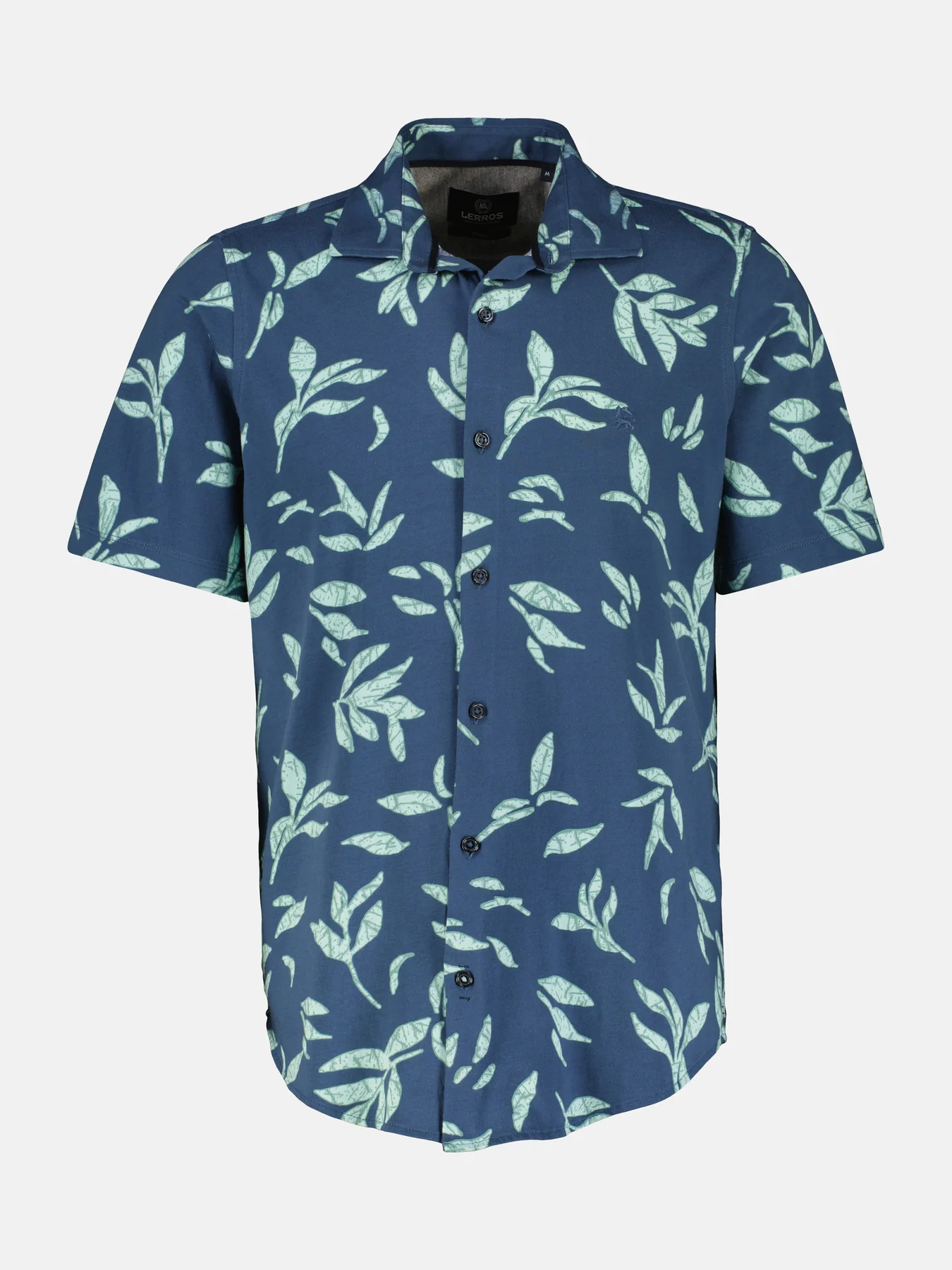 Lerros Jersey Kurzarmhemd Blumenmuster - Storm Blue