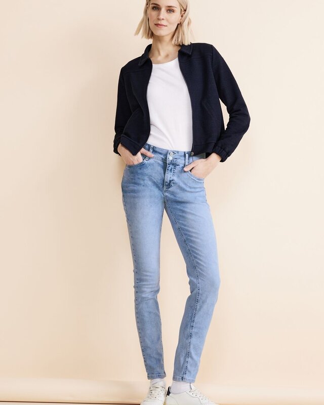 Street One Slim Fit Indigo Jeans York - Heavy Indigo Bleach