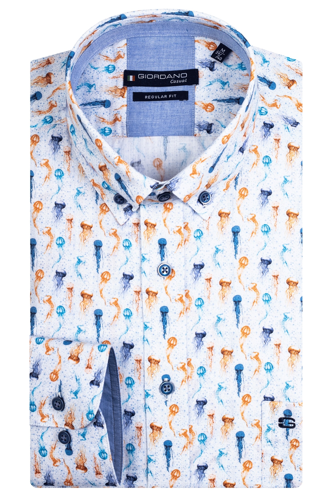 Giordano Kurzarm Jellyfish Print Hemd - Print Yellow