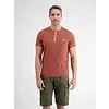 Serafino Shirt mit Fineliner Streifen - Deep Coral Red