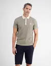Lerros Poloshirt in tonaler Streifenoptik - Light Dune Beige