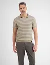 Lerros Jersey Poloshirt mit Streifen - Light Dune Beige