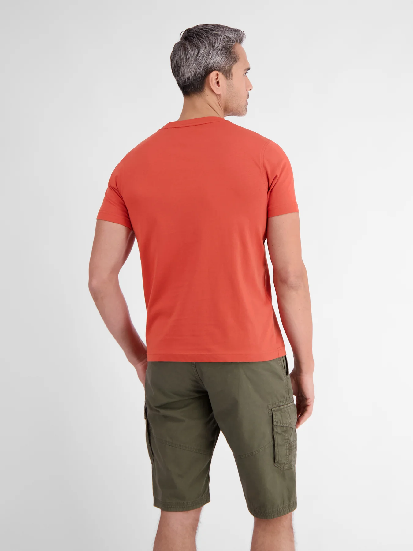 Lerros T-Shirt with Round Neckline - Deep Coral Red